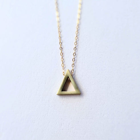 Minimalist Gold Floating Triangle Necklace